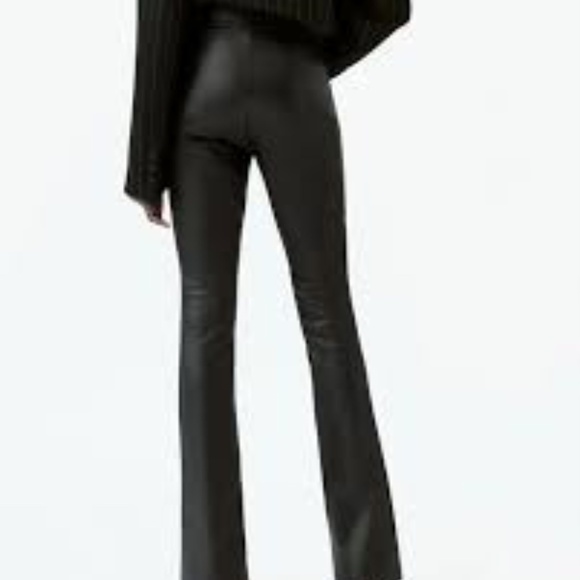 NWT ZARA FAUX LEATHER HI-RISE  LEGGINGS - Picture 2 of 3